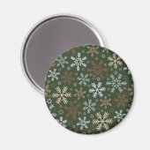 Simple Motif des flocons de neige de Noël | Magnet (Recto/Verso)