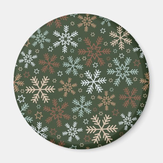 Simple Motif des flocons de neige de Noël | Magnet (Devant)