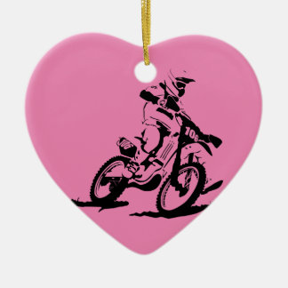Simple Motorcross Bike en Rider Keramisch Ornament