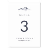 Simple Mountain Table Number Kaart (Achterkant)