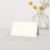 Simple Moyen Turquoise Cadre Cartes d'Escort Ivory (Dos)