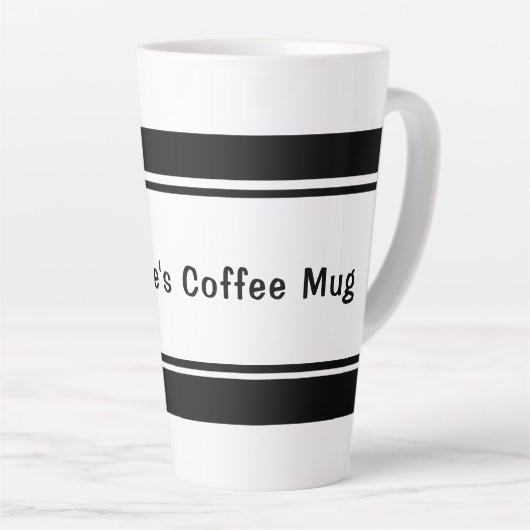 Simple Mug en latte noir et blanc (Angle droit)