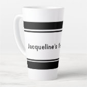 Simple Mug en latte noir et blanc (Angle gauche)