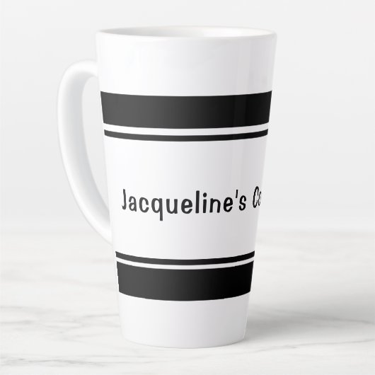 Simple Mug en latte noir et blanc (Angle gauche)