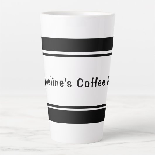 Simple Mug en latte noir et blanc (Devant)