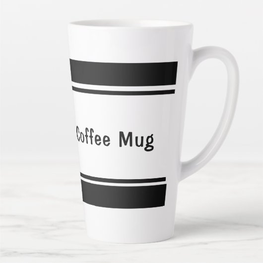 Simple Mug en latte noir et blanc (Droite)