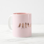 Simple Mug Rose Faux Oiseaux De Cuivre Sur La Conc (Devant gauche)
