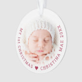 Simple My 1st Christmas Red Script Joy Photo (devant)