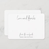 Simple Name Script Wedding Pas getrouwd Love Bedan Bedankkaart (Voorkant / Achterkant)