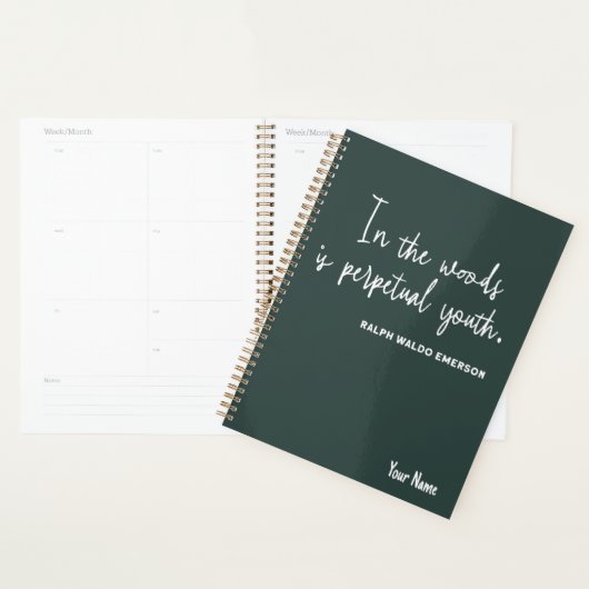 Simple Nature 2025 Green Planner avec Flower (Devant avec enveloppe)