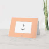 Simple Nautical Anchor Wedding | Peach Bedankkaart (Achterkant)