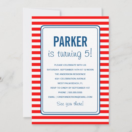 SIMPLE NAVIGATEUR| INVITATION D'ANNIVERSAIRE (Devant)