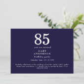 Simple Navy 85e anniversaire de fête Invitation (Debout devant)