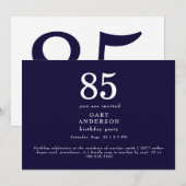 Simple Navy 85e anniversaire de fête Invitation (Devant / Derrière)