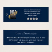 Simple Navy Blue Logo Vêtements Paquet de soins In (Devant & derrière)