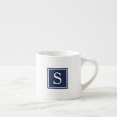 Simple Navy Blue Monogram Espresso Kop (Rechts)
