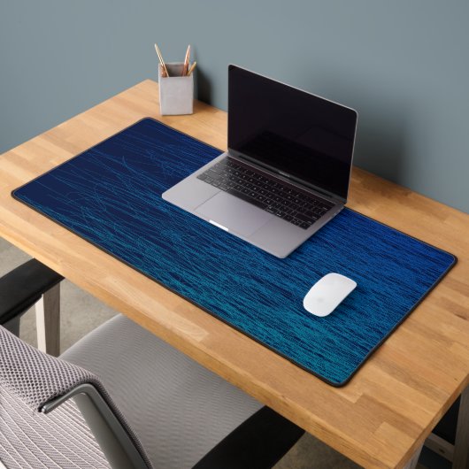 Simple Navy Blue Turquoise Scribble Abstrait (Bureau 2)