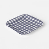 Simple navy gingham paper plates papieren bordje (Gebogen)