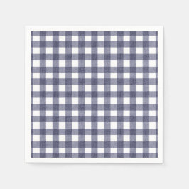 Simple navy gingham servet