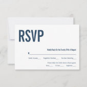 Simple Navy Typography Wedding RSVP Kaart (Voorkant)
