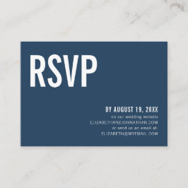 Simple Navy Typography Wedding Website RSVP Informatiekaartje