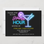 Simple Neon Martini Happy Hour Invitation (Devant)