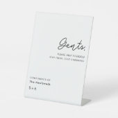 Simple Neutral Gentlemen Wedding Bathroom Basket Reclamebord Met Voetstuk (Voorkant)