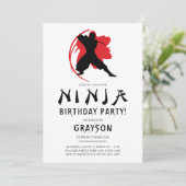 Simple Ninja Birthday Party Kaart (Staand voorkant)