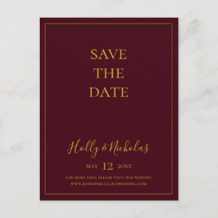 Simple Noël   Carte postale rouge "Save The Date"