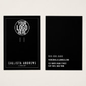 Simple Noir Ajouter votre carte d'affichage Porte  (Devant & derrière)