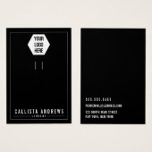 Simple Noir Ajouter votre carte d'affichage Porte (Devant & derrière)