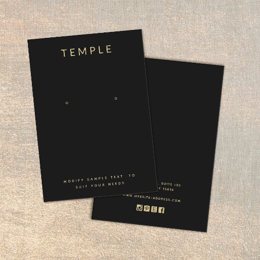 Simple Noir Ajouter votre logo Carte d'affichage d