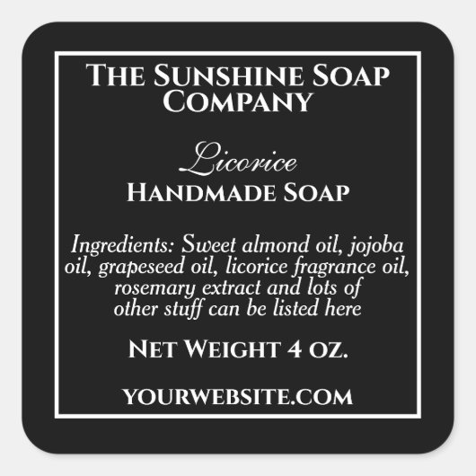 Simple noir avec blanc étiquette cosmétique (Devant)