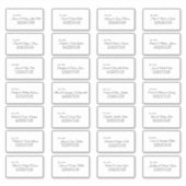 Simple Noir Blanc Calligraphie Étiquette de adress (Devant)