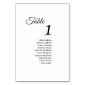 Simple Noir Blanc Calligraphie Numéro de table Inv (Par défaut)