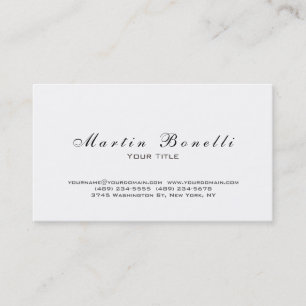 Simple Noir & Blanc Carte de visite tendance