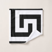 Simple noir blanc clé grecque (Gant de toilette)