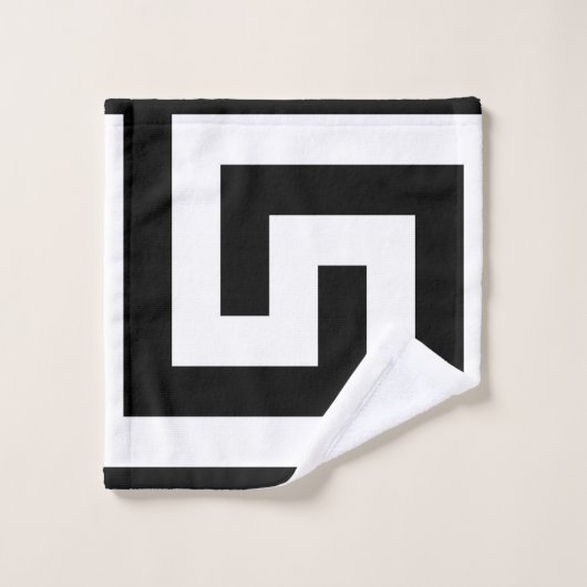 Simple noir blanc clé grecque (Gant de toilette)