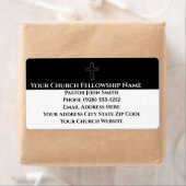 Simple Noir Blanc Croix Plan Étiquettes de l'églis (En situation)