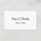 Simple Noir Blanc Mariage Site Web Cartes de boîti (Dos)