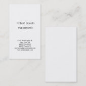 Simple Noir Blanc Plaine Carte de visite moderne (Devant / Derrière)