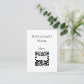 Simple Noir Blanc Restaurant QR Code Carte Menu (Debout devant)