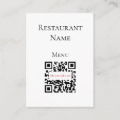 Simple Noir Blanc Restaurant QR Code Carte Menu (Dos)