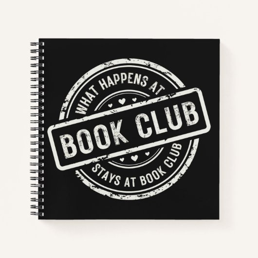 Simple Noir Blanc Retro Style Livre Club Journal (Devant)