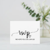 Simple Noir Calligraphie Menu Choix RSVP (Debout devant)