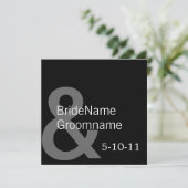 Simple Noir Enregistrer Les Invitations De Date (Debout devant)