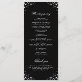 Simple noir et blanc Calligraphy Wedding Programme (Dos)