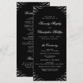 Simple noir et blanc Calligraphy Wedding Programme (Devant / Derrière)