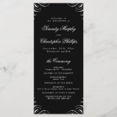 Simple noir et blanc Calligraphy Wedding Programme (Devant)