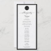 Simple Noir et Blanc Élégant programme de mariage (Dos)